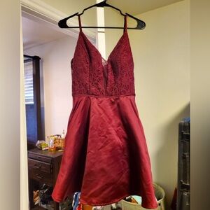 Juniors Burgundy/Wine Prom Dress